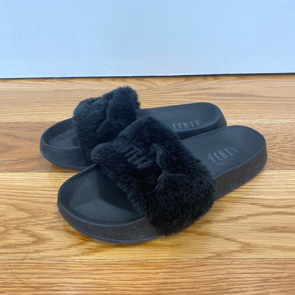 Black Fenty Slides